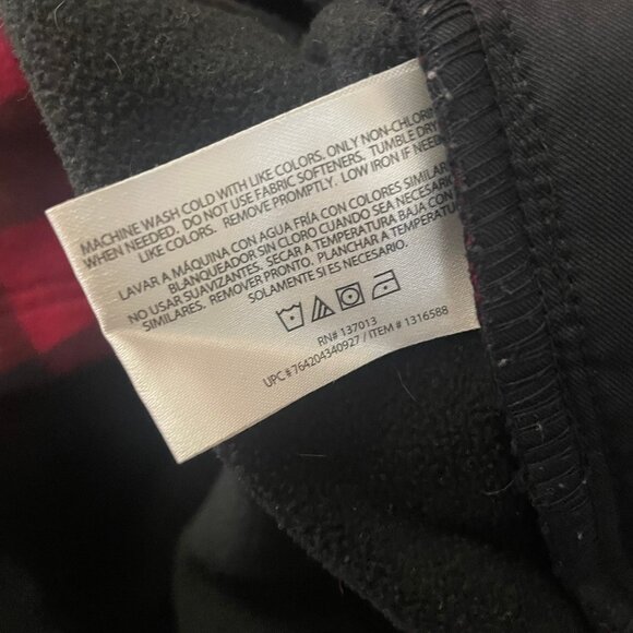 Orvis Pinnacle Flannel Shacket Fleece Lined Womens Small Red Black Snap Up - Picture 4 of 6